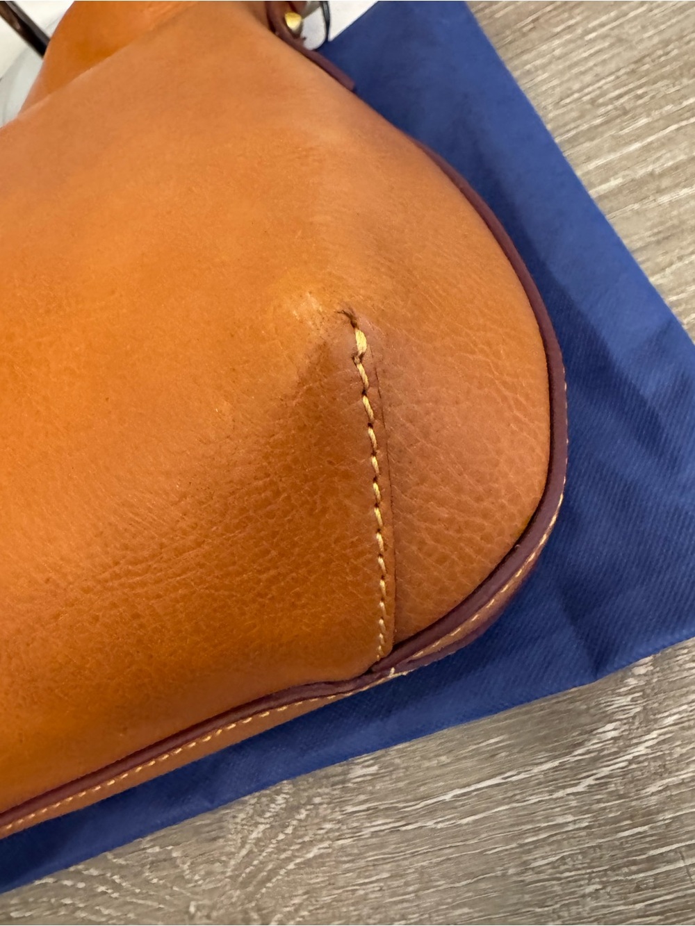 Dooney & Bourke Tan Leather Hobo Shoulder Bag with Tassel - Picture 13 of 15
